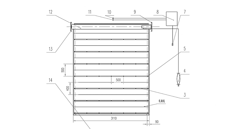 Drawing – inorganic cloth fire roller door