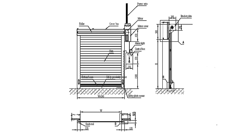 aluminum roller high speed door structure