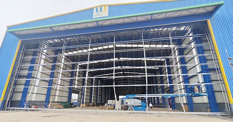 PVC Folding Hangar Door Steel Structure