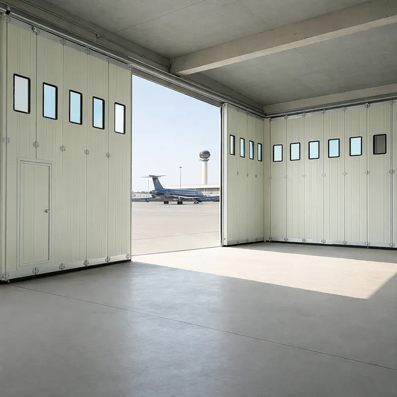 U-shaped sliding hangar door