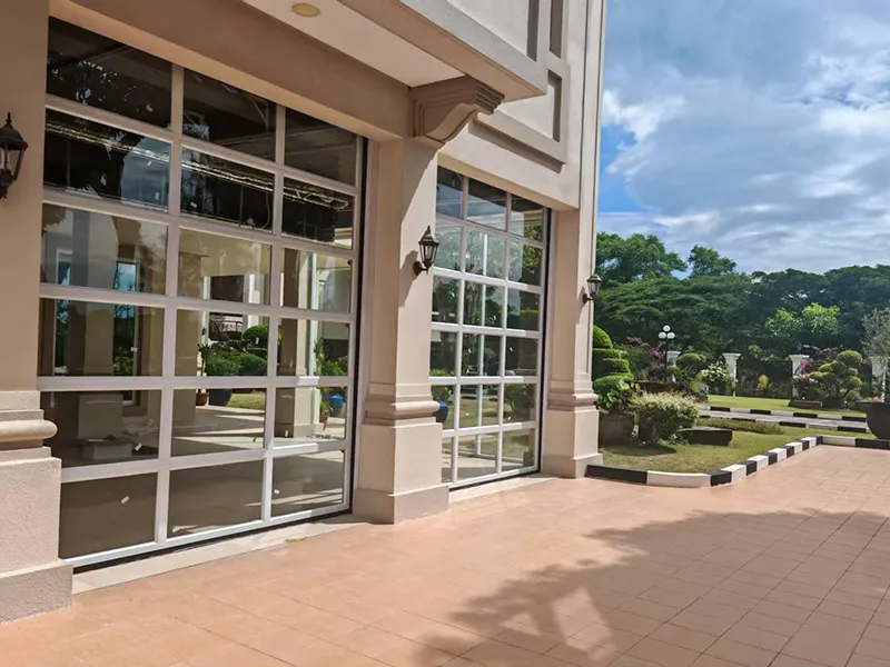 glass sectional door for villa